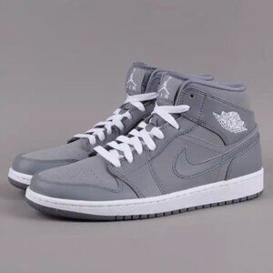 Nike Air Air Jordan 1 Retro Mid Jordans Shade Cool Grey Size 6.5 Y